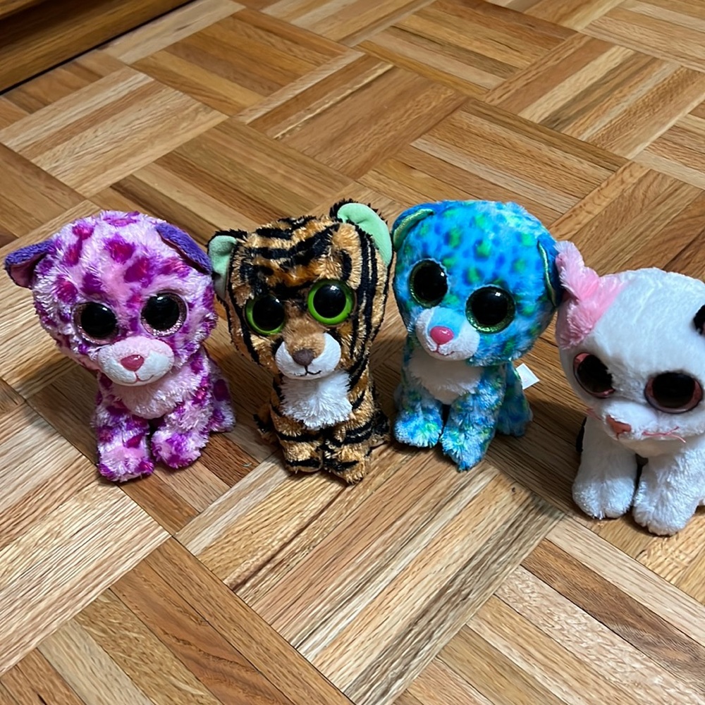 Beanie boos Glamour,Stripes, Leona, muffin Excellent condition with Tush tags
